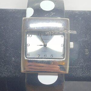 Geneva Quartz Black Polka Dot Watch